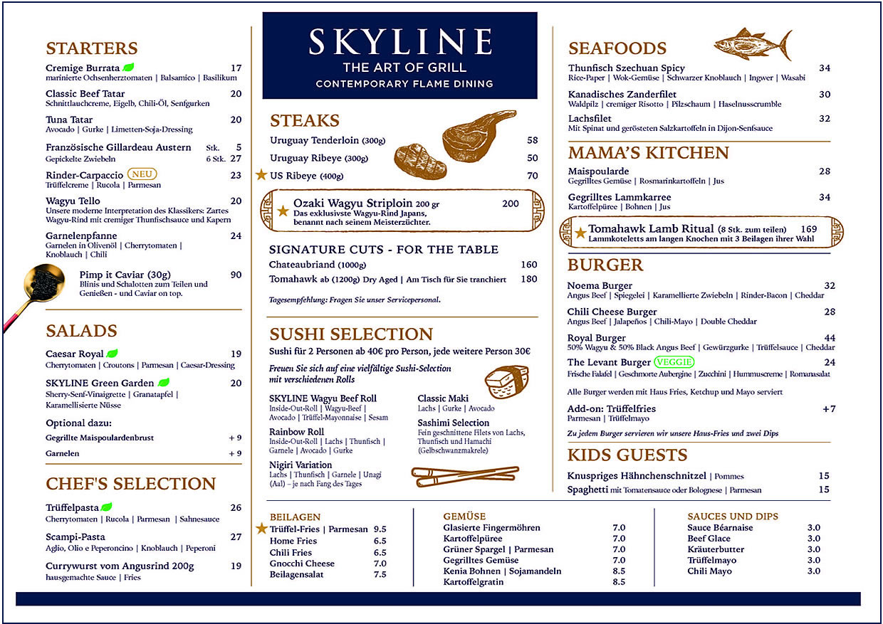 speisekarte skyline fine dining hamburg